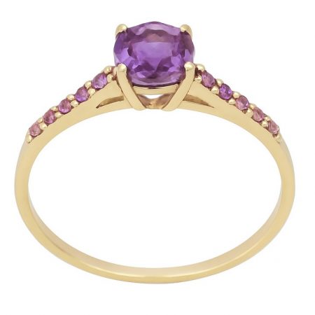 SOLITARIO GARRA PIEDRA AMATISTA NATURAL SEMI PRECIOSA 5MM Y AMATISTAS EN BRAZO