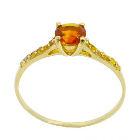 SOLITARIO GARRA PIEDRA  CITRINO MADEIRA NATURAL SEMI PRECIOSA 5MM