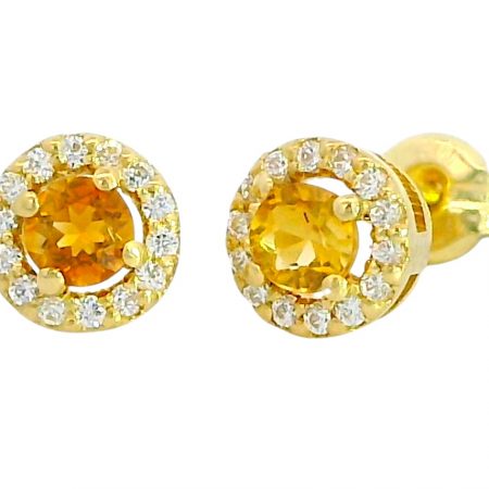 PENDIENTE CUAJO 5MM.CITRINO DE 3MM Y CIRCONITAS.