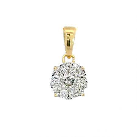 COLGANTE REDONDO 6x6MM 1 BRILLANTE DE  0.06 CT Y 9 DE 0.09 CT H-SI.0.15 CT TW