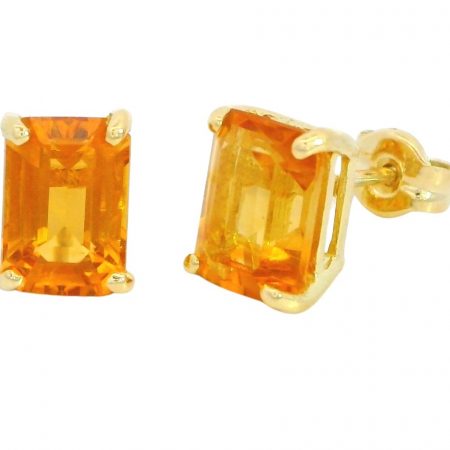 PENDIENTES CITRINO SEMIPRECIOSO 7x5MM.PRESION.