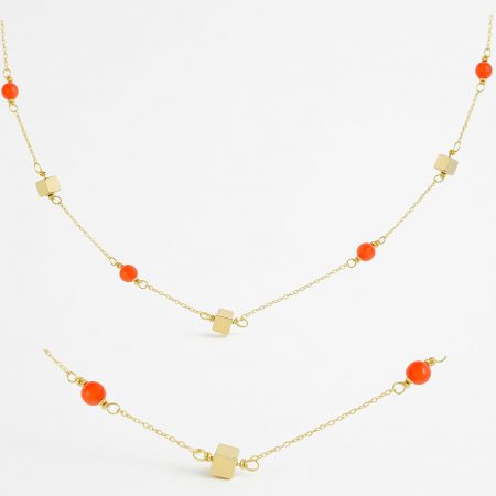 GARGANTILLA 3 CUBOS Y 4 CORAL FINO