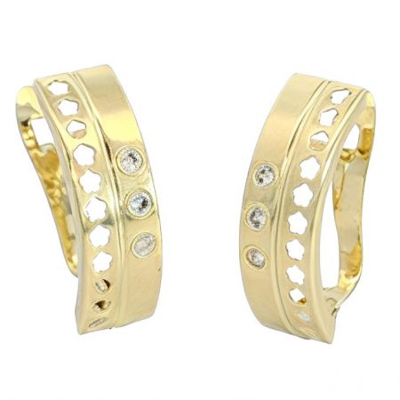 MEDIOS AROS BANDA 3 PIEDRA Y BANDA MARGARITA.CIERRE  CATALAN